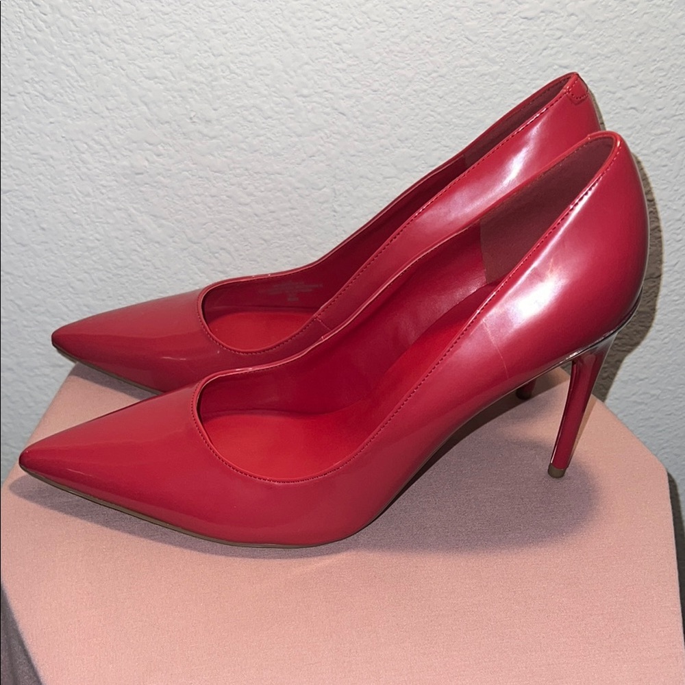 Marc Fisher Red Pointed-Toe Patent Leather Pumps - Picture 7 of 7